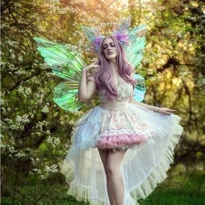 New Large Iridescent Fairy Butterfly Wings Renaissance Faire Rave Festival